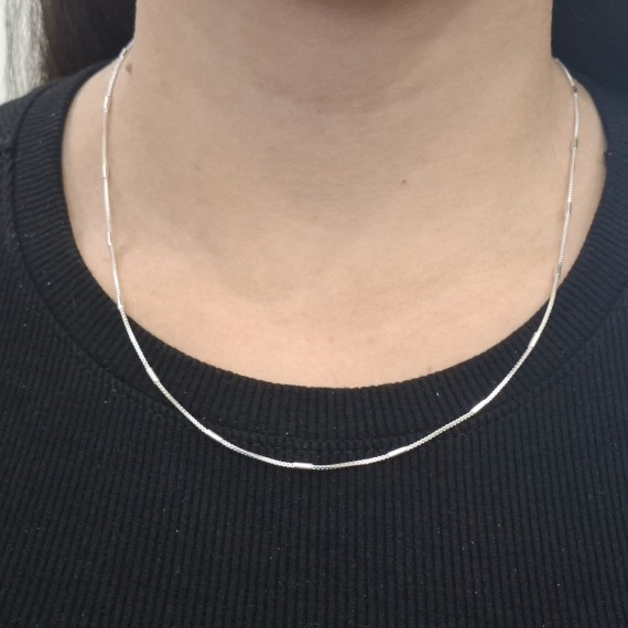 Cordão Trabalhado 45cm - Folheado a Prata