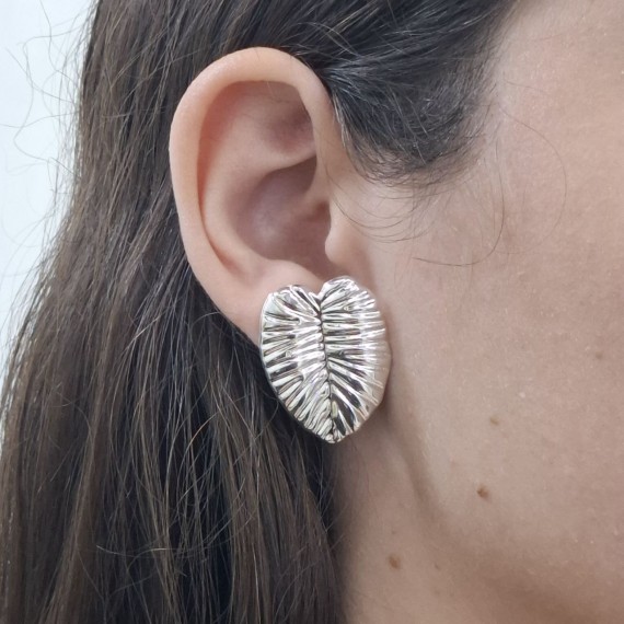 Brinco Folha - Folheado a Prata