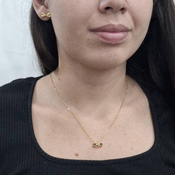 Conjunto de Laço Dourado - Folheado a ouro 18k 