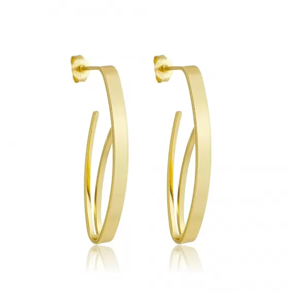 Brinco de meia argola - Folheado a Ouro 18k