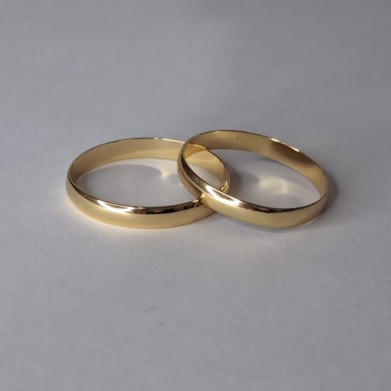Aliança Boleada Fina - Folheada a ouro 18k