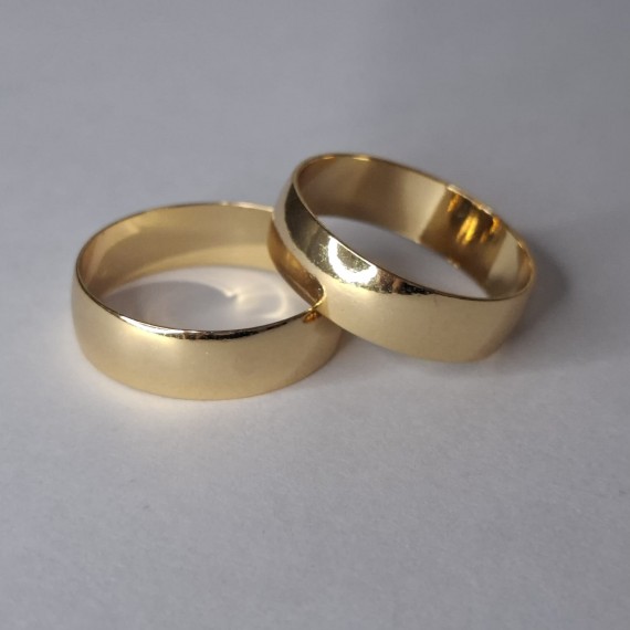 Aliança Boleada Grossa - Folheado a ouro 18k 