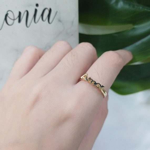 Anel "AMOR" - Folheado a Ouro 18k