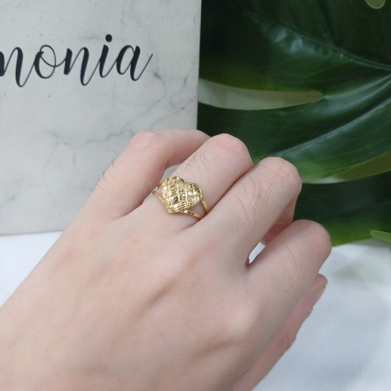 Anel de Coração Preenchido - Folheado a Ouro 18k