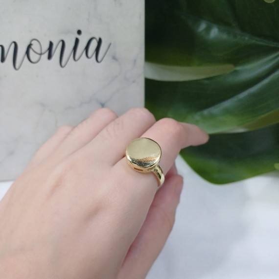 Anel Redondo Chapado - Folheado a Ouro 18k
