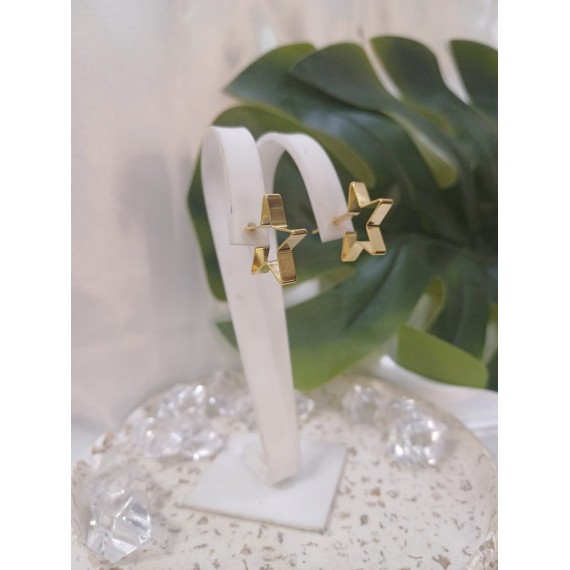 Brinco de Estrela - Folheado a Ouro 18k