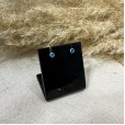 Brinco Pedra  Azul e Preto - Prata 950k