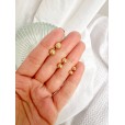 Trio de Bolinhas Trabalhadas Folheadas a Ouro 18k