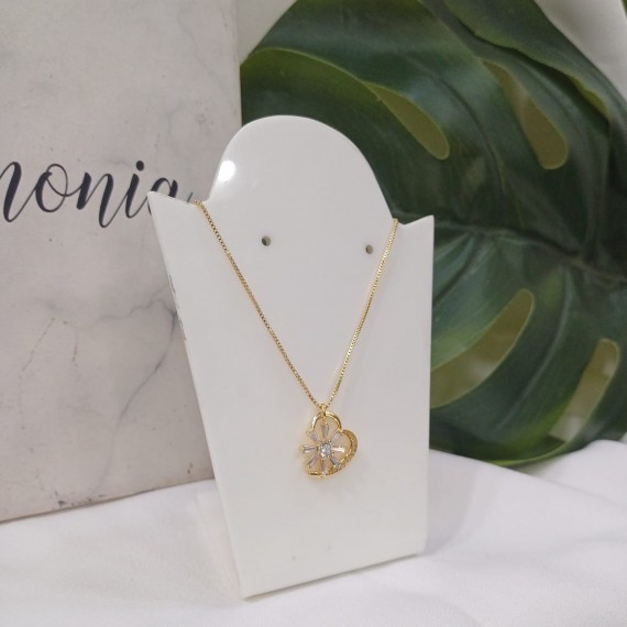 Cordão de Coração - Folheado a Ouro 18k