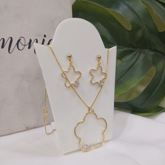 Conjunto Estrela - Folheado a Ouro 18k
