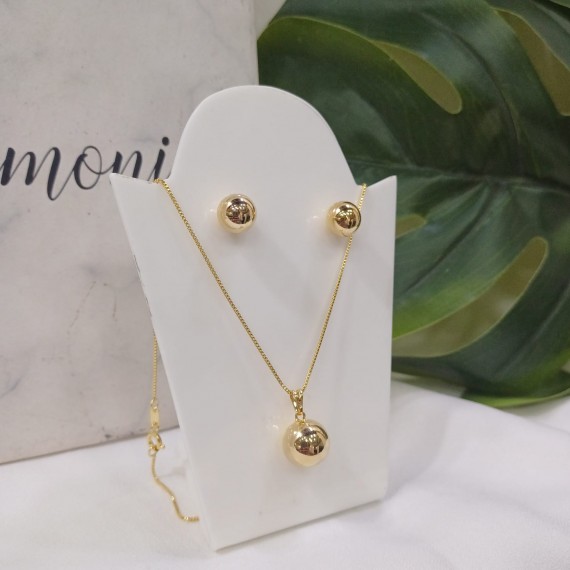 Conjunto de Bola - Folheado a Ouro 18k