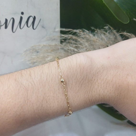 Pulseira Infantil de Bolinha - Folheado a Ouro 18k