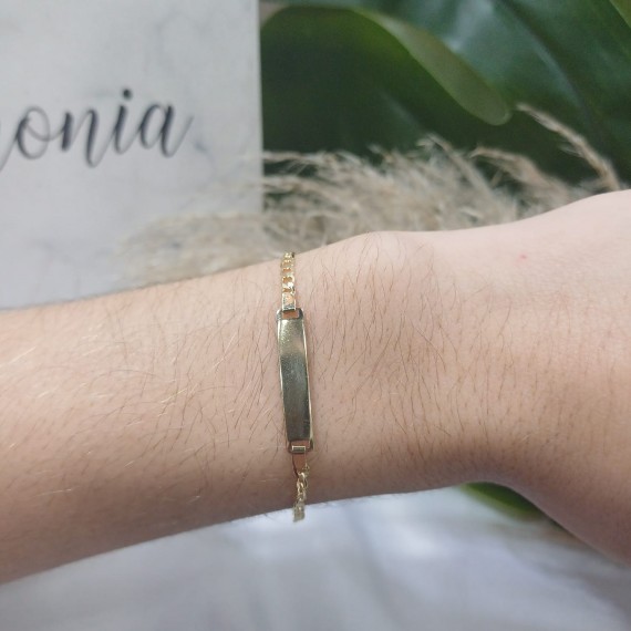 Pulseira Infantil Chapinha - Folheado a Ouro 18k