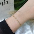 Pulseira com Pedra + Estrela - Folheado a Ouro 18k