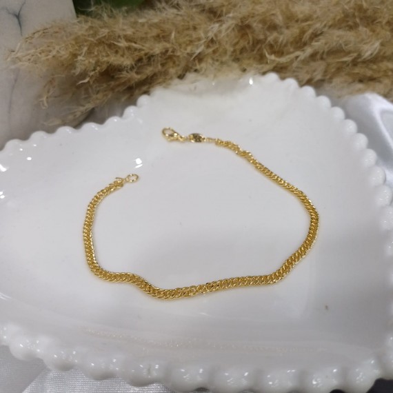 Pulseira Grumet Fino - Folheado a Ouro 18k