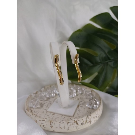 Brinco com Pedras - Folheado a Ouro 18k