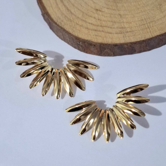 Brinco Girassol - Folheado a Ouro 18k